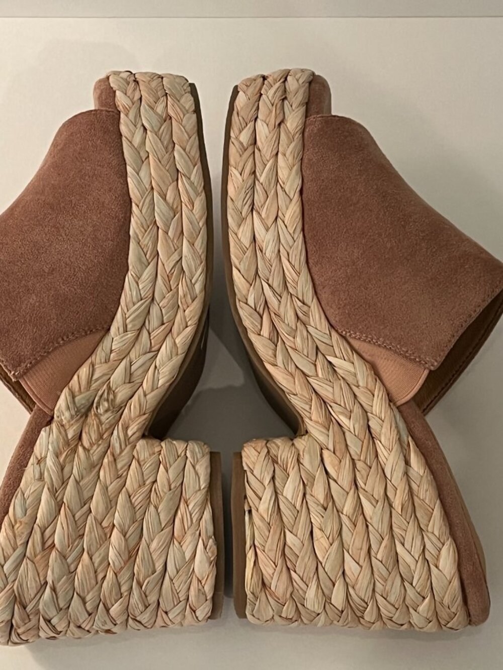 Hey Girl by Corkys Slip On Jute Braided Platform Faux Suede Sandals Size 9 NWOB - Picture 8 of 14